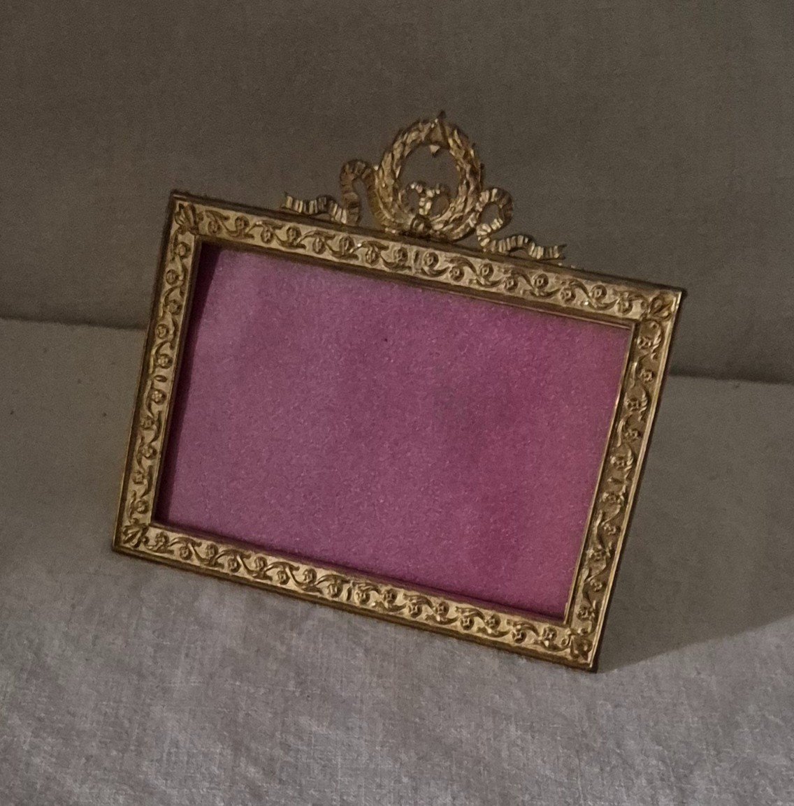 Italian Judaica Gilt Bronze Photo Frame 