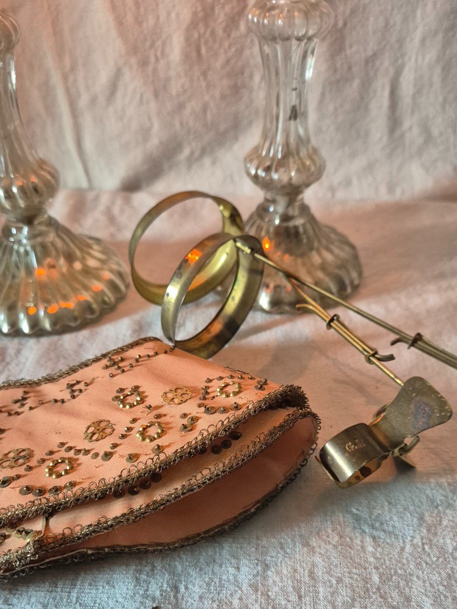 Set Of Four Beaded Lampshades With Candle Holders -photo-3