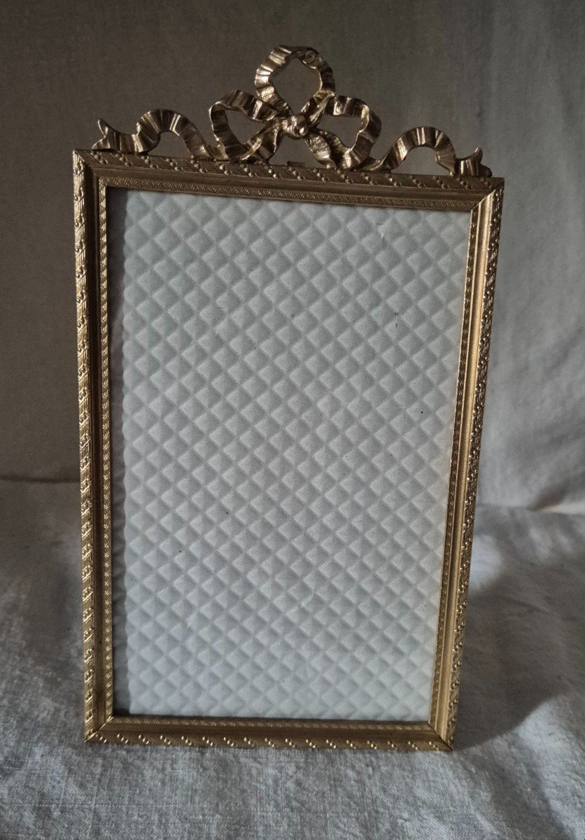 Gilded Bronze Photo Frame, "postcard" Format, Late 19th Century -photo-2