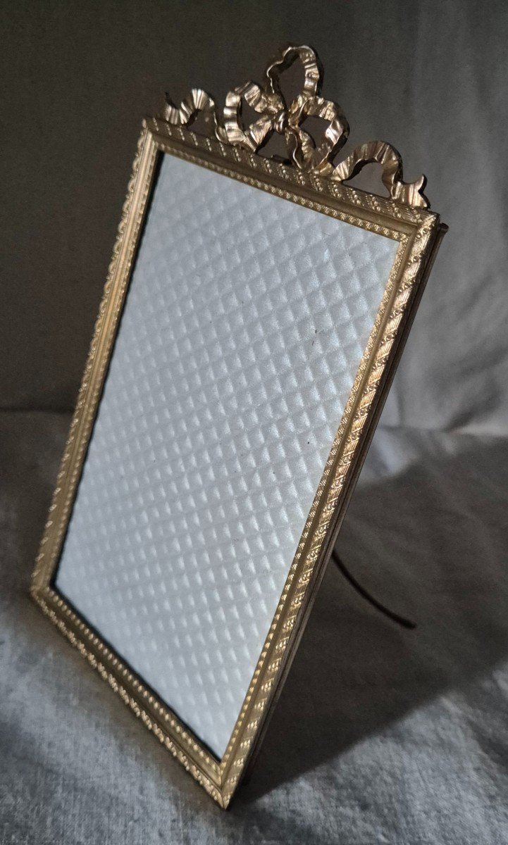 Gilded Bronze Photo Frame, "postcard" Format, Late 19th Century -photo-3