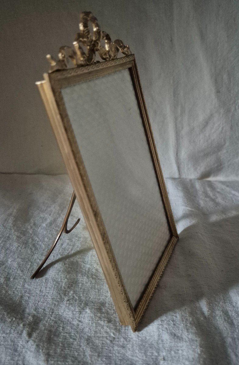 Gilded Bronze Photo Frame, "postcard" Format, Late 19th Century -photo-2