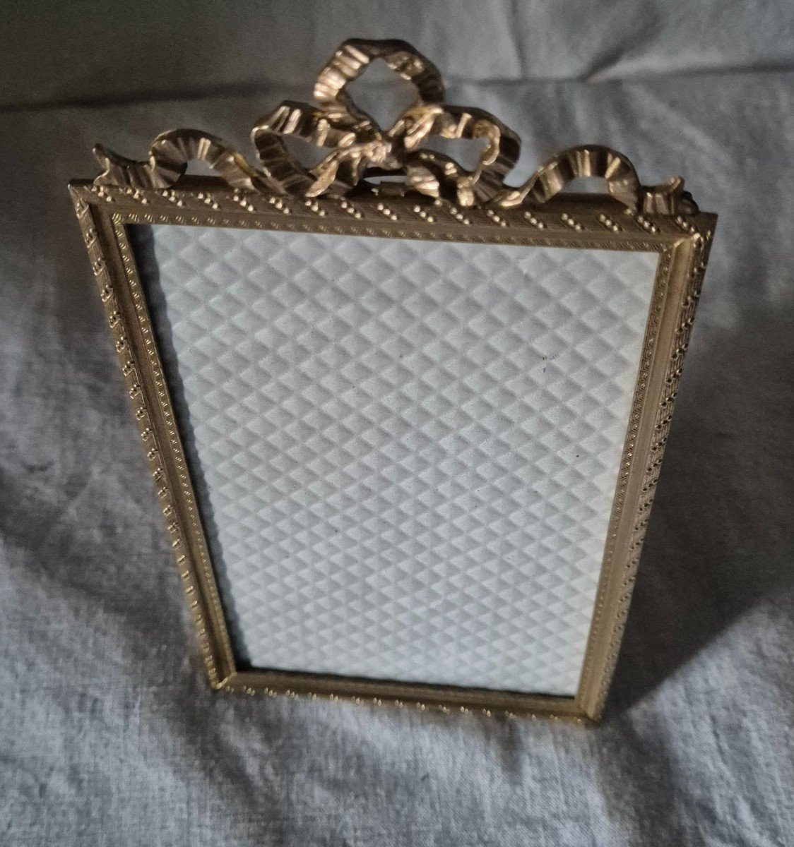 Gilded Bronze Photo Frame, "postcard" Format, Late 19th Century -photo-3