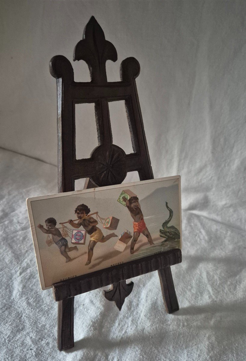 Fleurdelisé Easel In Carved And Stained Linden Wood -photo-4