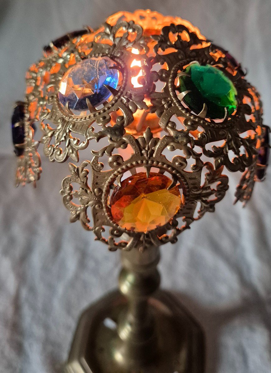 Colored Stones Candle Altar Night Light Lampshade -photo-3