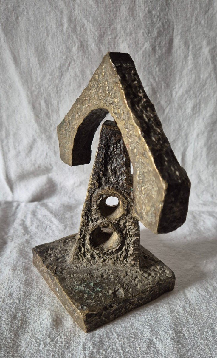 Mobile Bronze Sculpture With Religious Connotations Suggesting A Stained Glass Window -photo-4