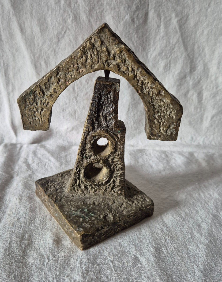 Mobile Bronze Sculpture With Religious Connotations Suggesting A Stained Glass Window -photo-2