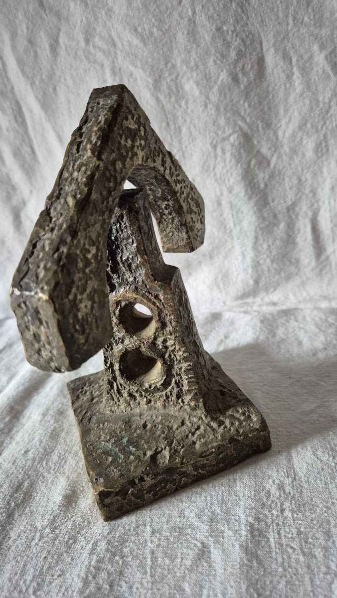 Mobile Bronze Sculpture With Religious Connotations Suggesting A Stained Glass Window -photo-5