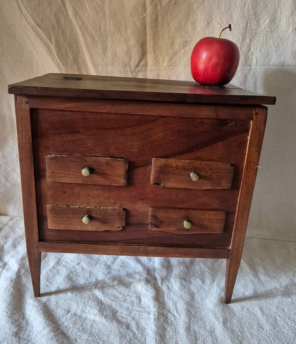 Layette Chest Of Drawers With Four Drawers And Walnut Lid-photo-3