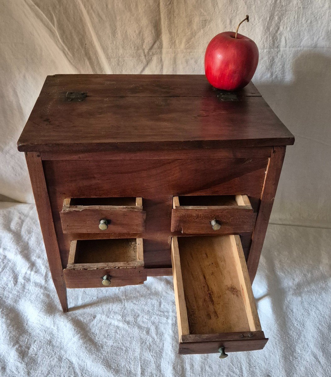 Layette Chest Of Drawers With Four Drawers And Walnut Lid-photo-4