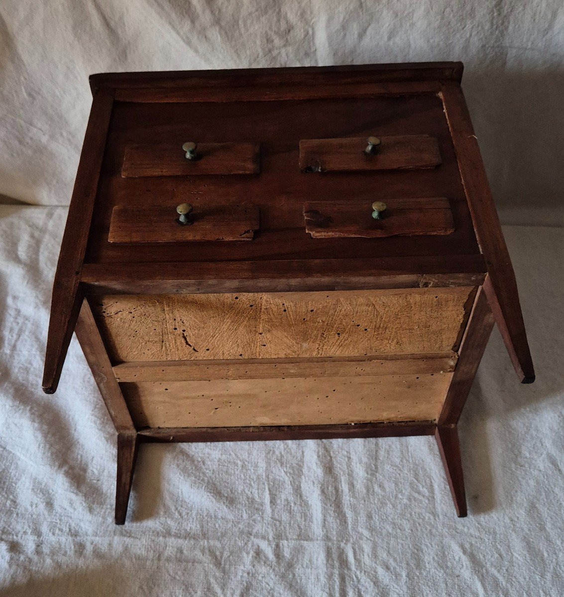 Layette Chest Of Drawers With Four Drawers And Walnut Lid-photo-2