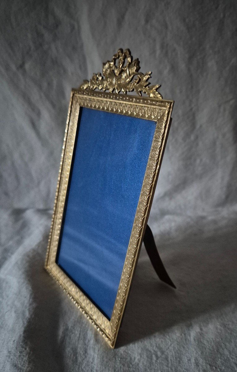 19th Century Gilt Bronze Photo Frame In Louis XVI Style -photo-2