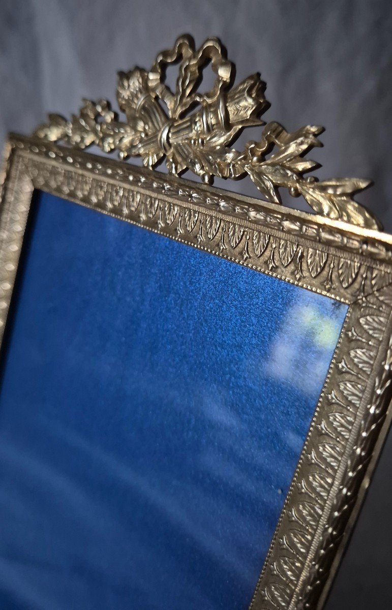 19th Century Gilt Bronze Photo Frame In Louis XVI Style -photo-3