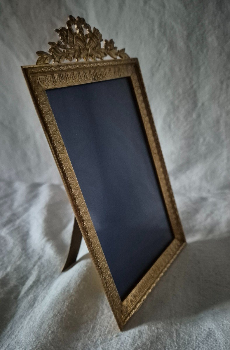 19th Century Gilt Bronze Photo Frame In Louis XVI Style -photo-4