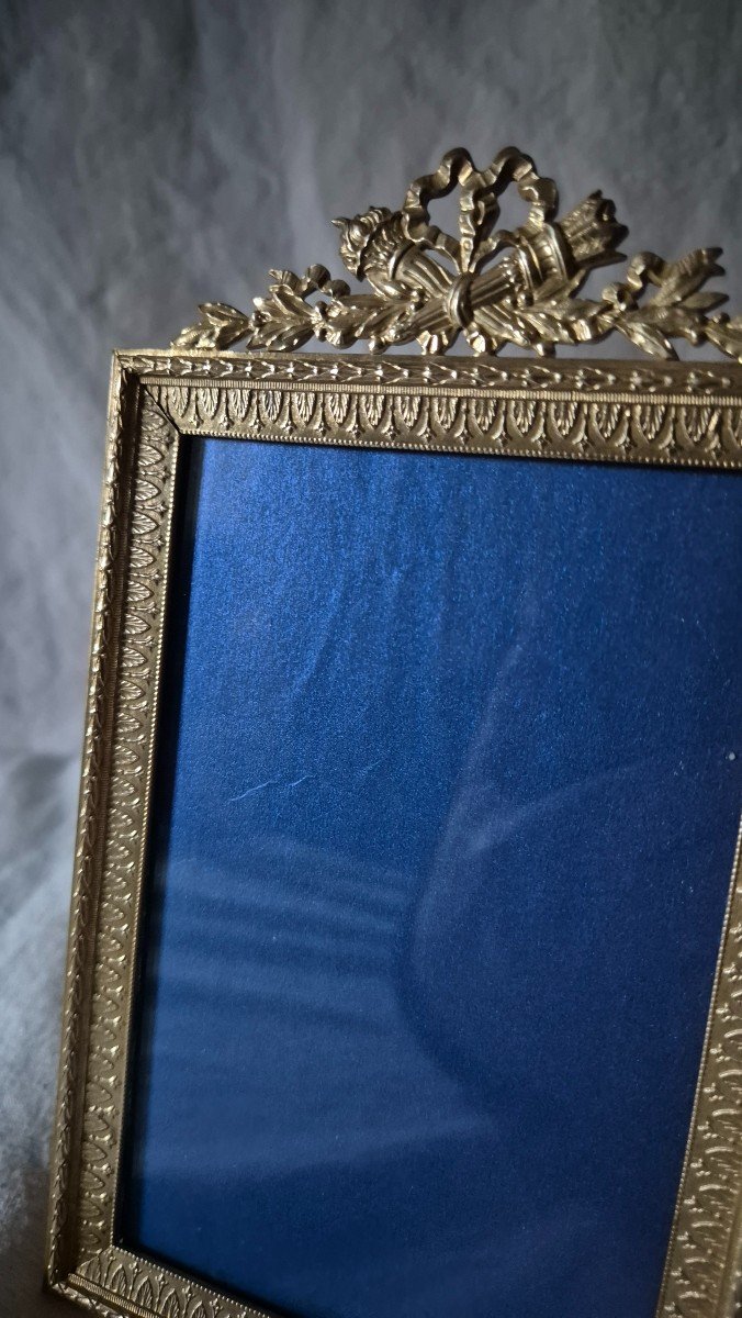 19th Century Gilt Bronze Photo Frame In Louis XVI Style -photo-2