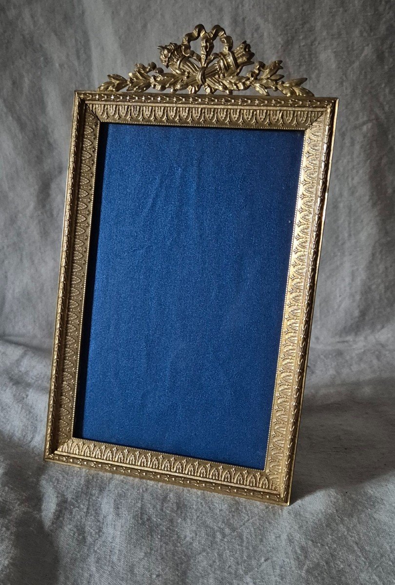 19th Century Gilt Bronze Photo Frame In Louis XVI Style 