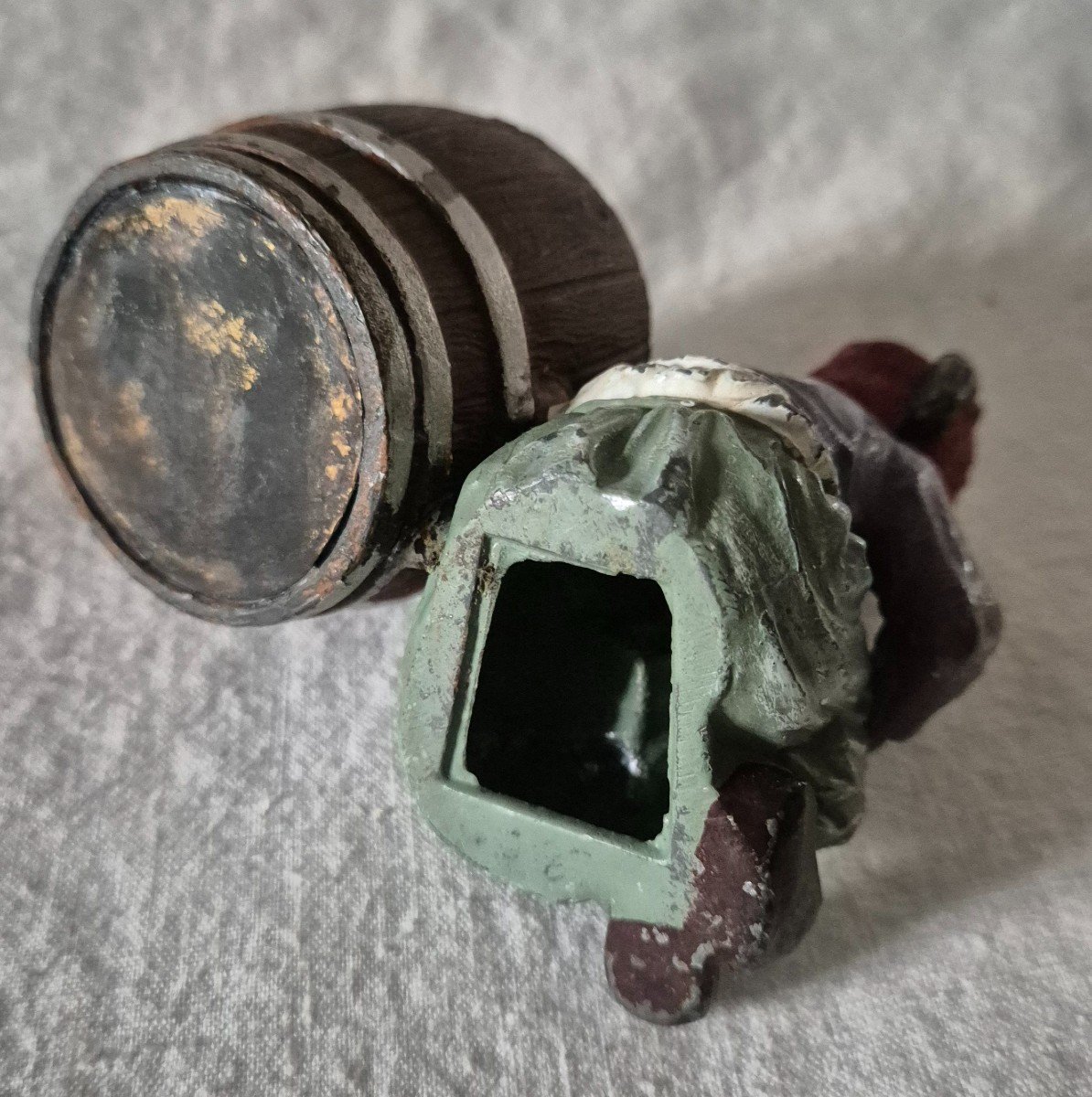 Orientalist Subject Boy Seated Beside A Barrel Forming A Pyrogenic Match Holder -photo-4