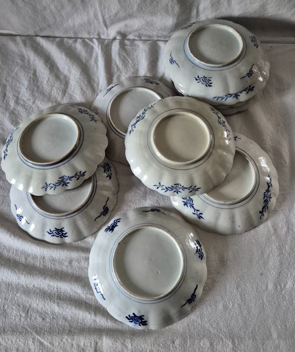 Lot De 10 Assiettes Et 2 Plats De Service Porcelaine Japonaise Imari -photo-5