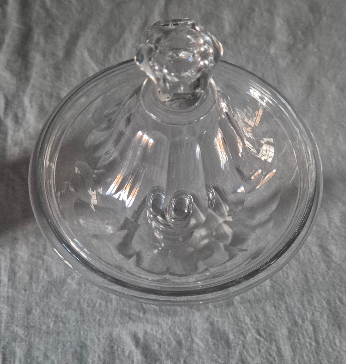 Drageoir Cristal De Baccarat Sur Pied Avec Son Couvercle -photo-3