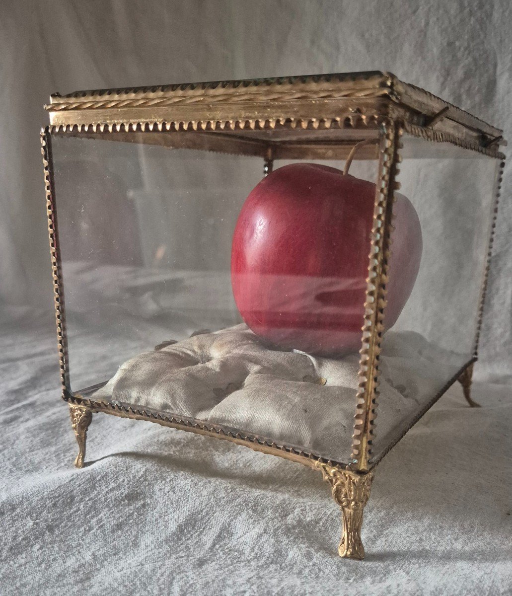 Large Jewelry Box In Gilded Bronze Pomponne And Glass Second Empire -photo-1