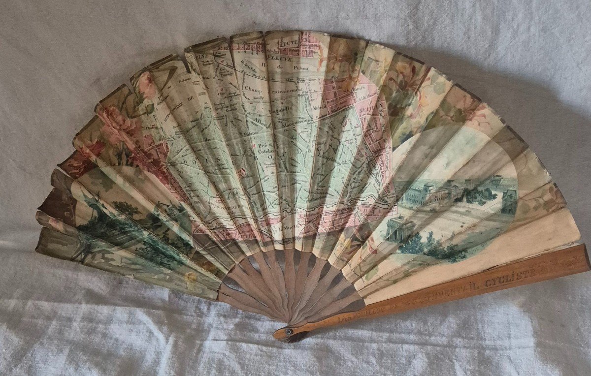 Practical And Useful Fan For Parisian Cyclists Of The End Of The 19th Century 