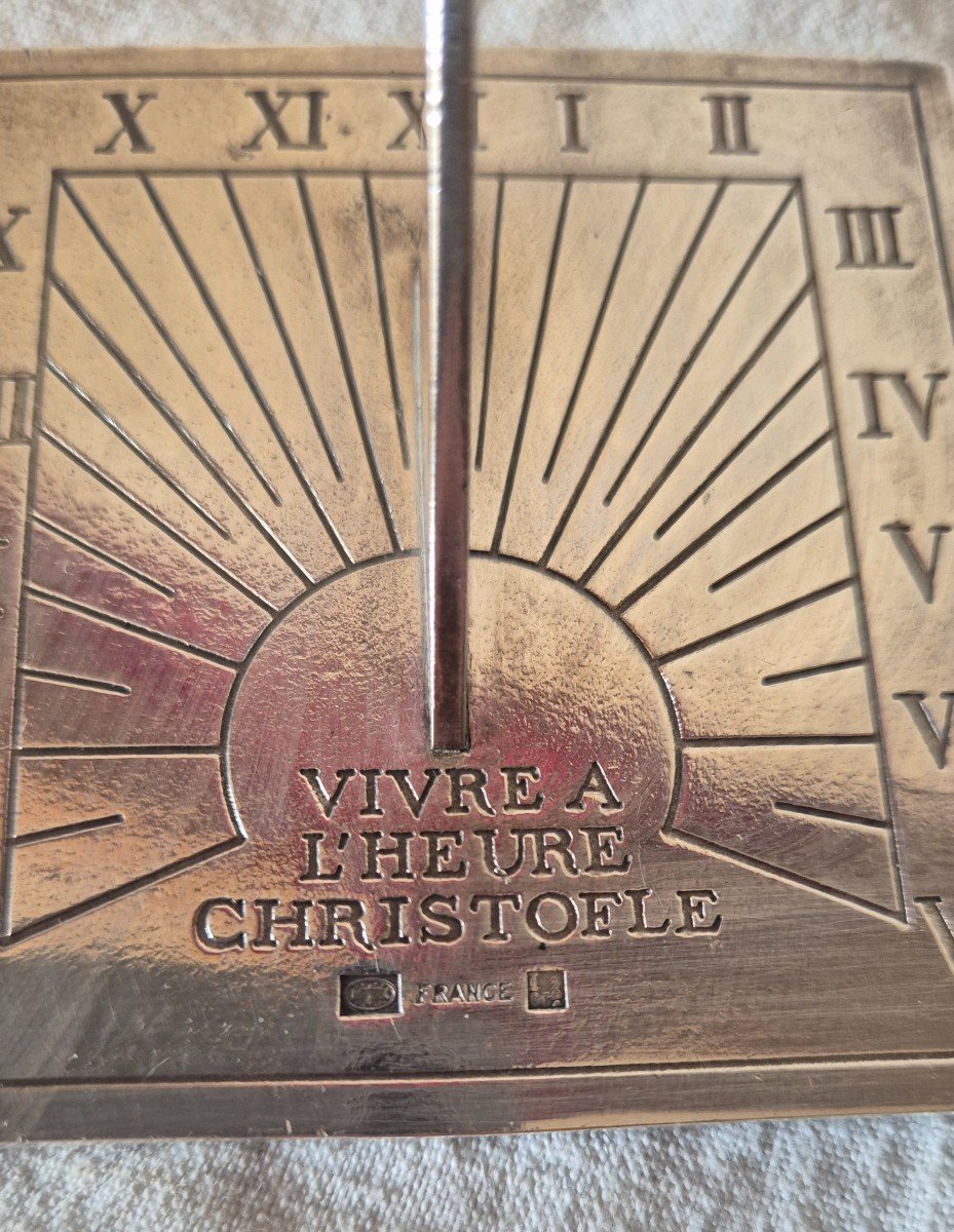 Christofle Sundial, Late 20th Century, On The Theme "living In Christofle Time"-photo-1