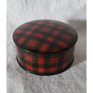 Round Tea Box In Scottish Clan "mcduff" Known As Maucline Ware Of Scotland