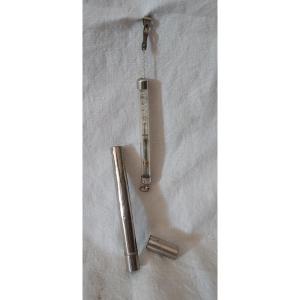 Pocket Letter Scale In Glass Tube On Spring With Chrome Case 