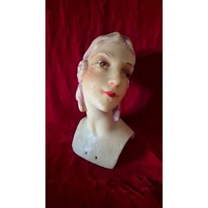 Art Deco Wax Mannequin/doll Head 