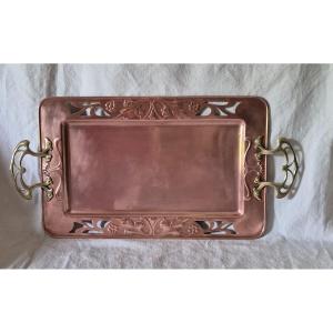 Art Nouveau Copper And Bronze Presentation Tray 