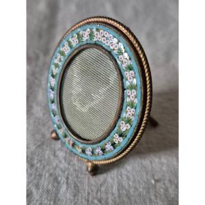 Oval Miniature Frame In Murano Glass Mosaic, Italy 