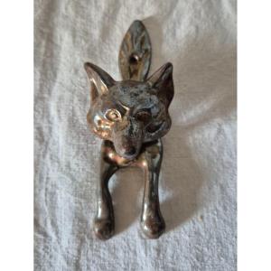 Enameled Cast Iron Door Knocker Featuring A Fox 