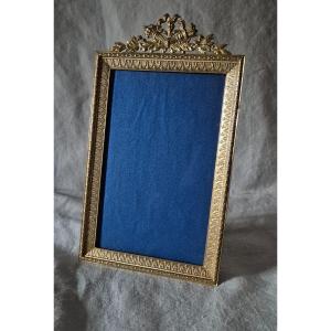 19th Century Gilt Bronze Photo Frame In Louis XVI Style 