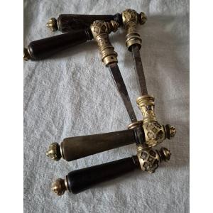 Pair Of Austro-hungarian Bronze And Horn Door Handles