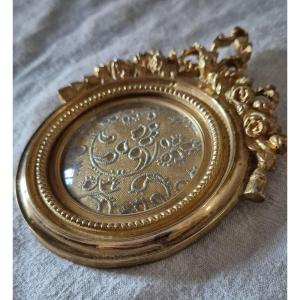 Round Frame In Gilded Bronze, Second Empire 