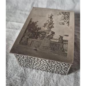 Coffret à Bijoux Et Petits Riens Métal Argenté Gravé Latreille Bijoutier Tarbes