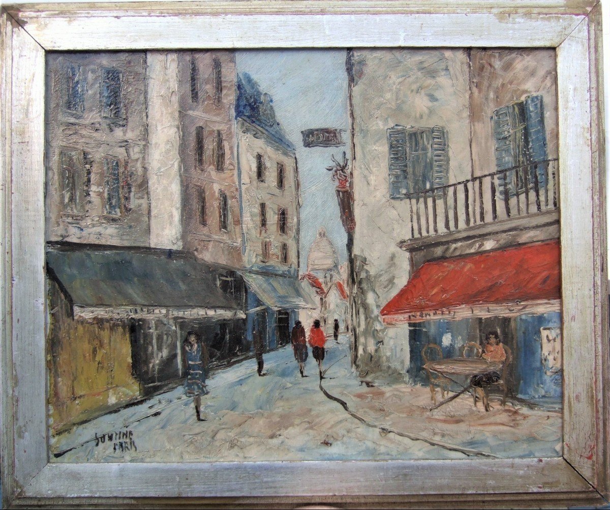 Michel Soutine 1941-1986. View Of Paris. Signed & Located. Framed.