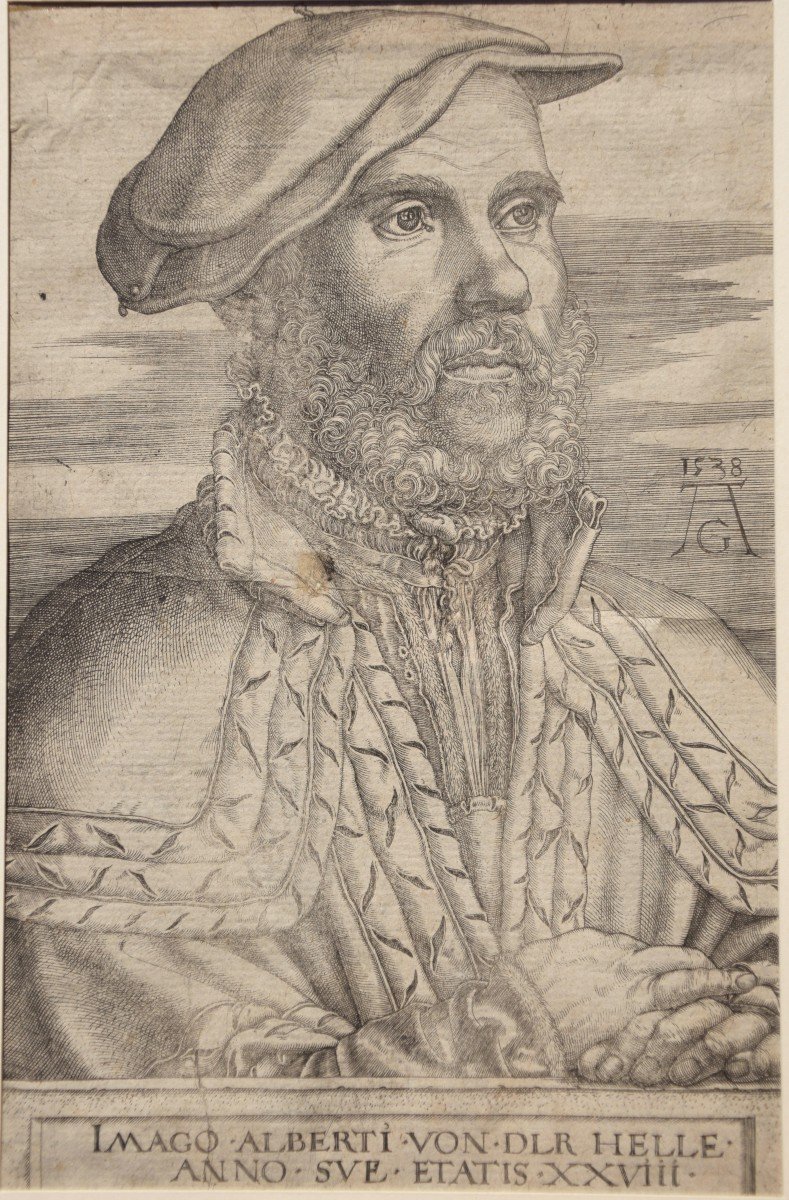 H. Aldegrever 1502-c.1560. :albert Vd Helle. 1st State, .coll Cardew Lugt1134, & Marx Lugt2816a