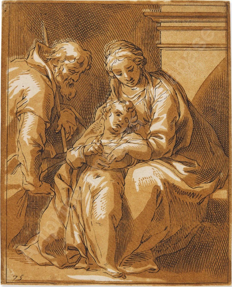 Attributed To Frederick Bloemaert. The Holy Family.-photo-3