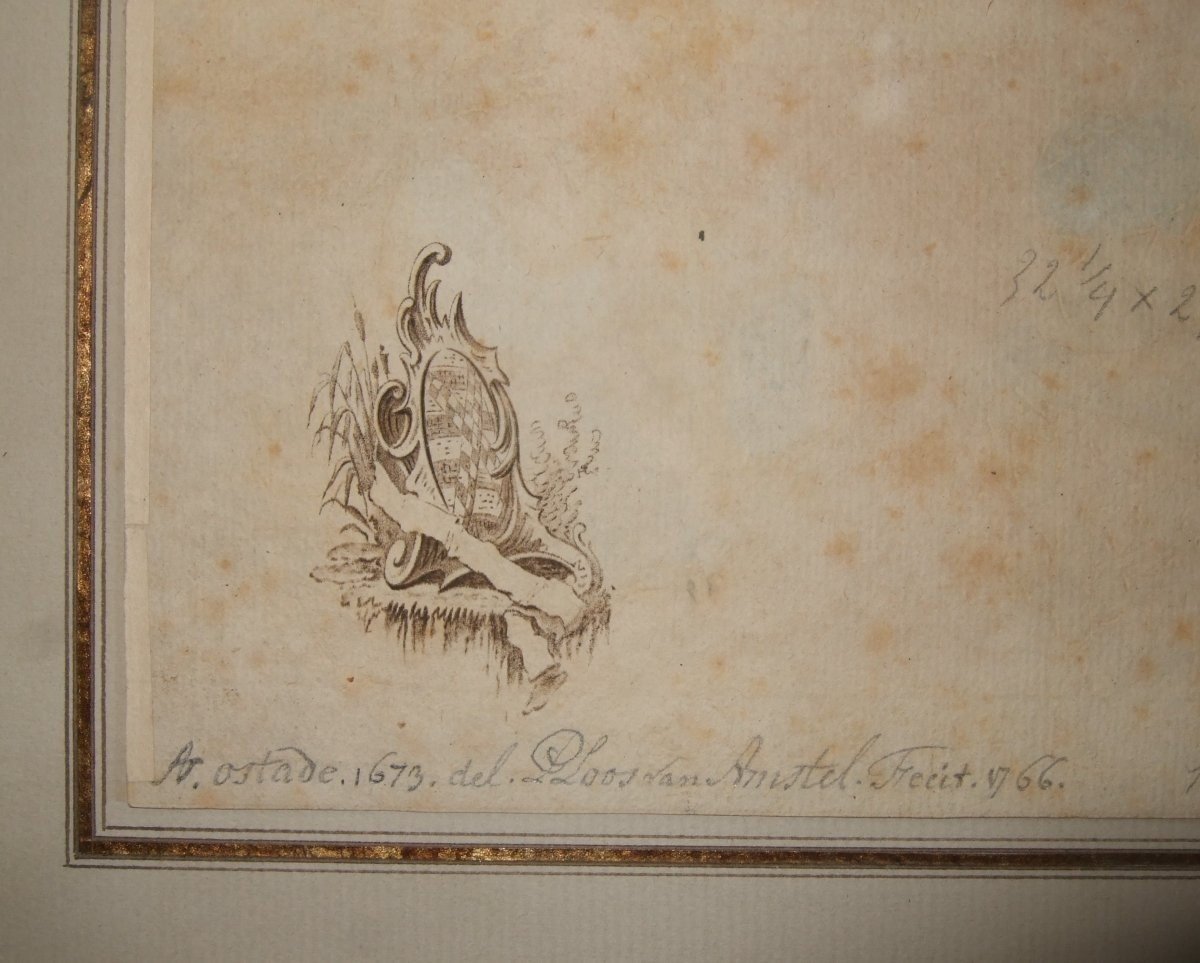 Cornelis Ploos Van Amstel- Le Lecteur De Journaux, Gravure d'Après Van Ostade. 1766-photo-4