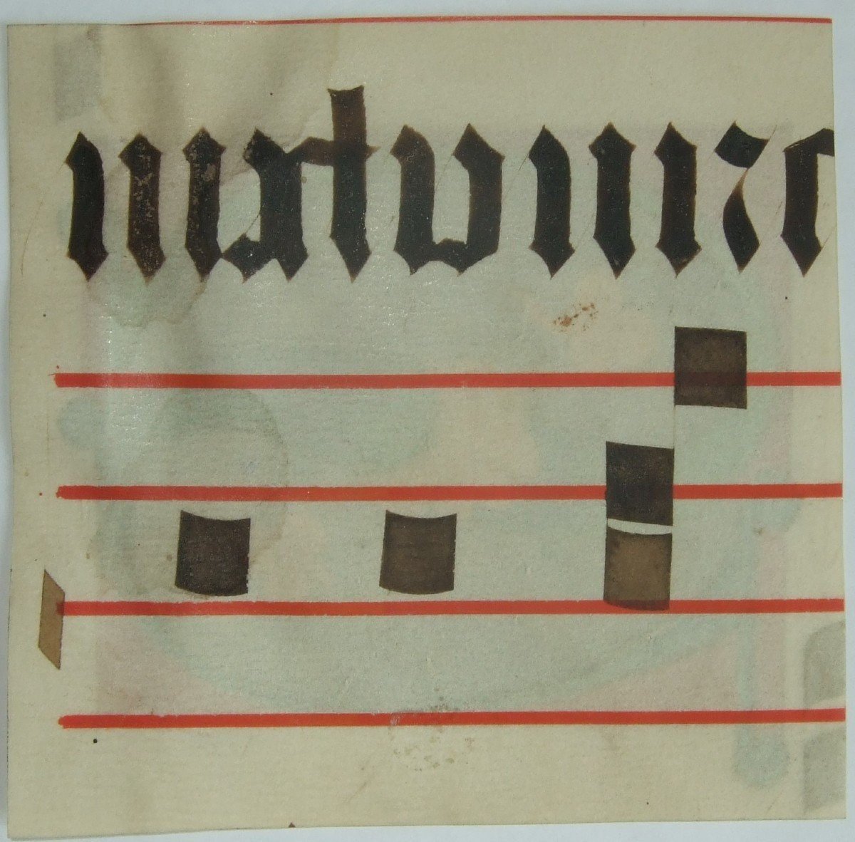 Initial Letter "s", On Parchment - 15th Century - Cut From An Antiphonary.-photo-3