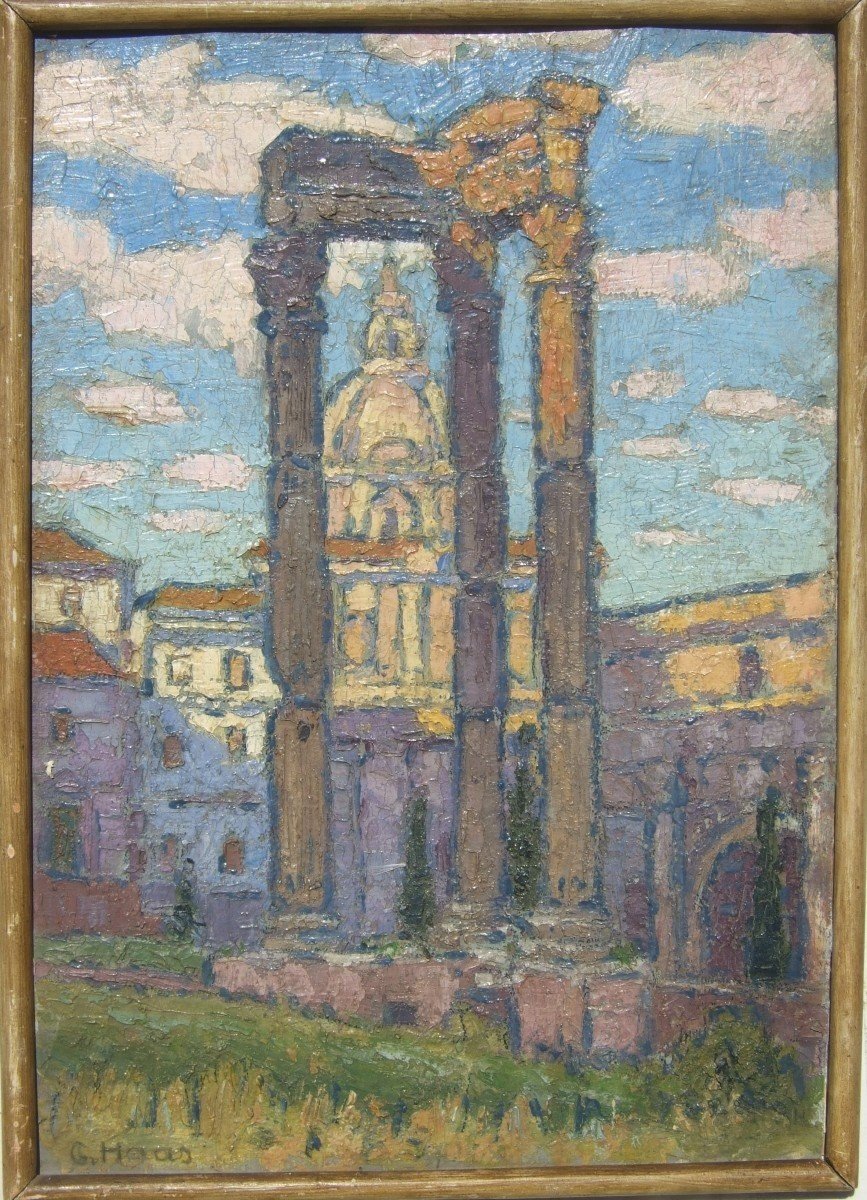 G. Haas. Vue Du Forum Romain, Le Temple De Vespasien, l'Arc de Septime Sévère.