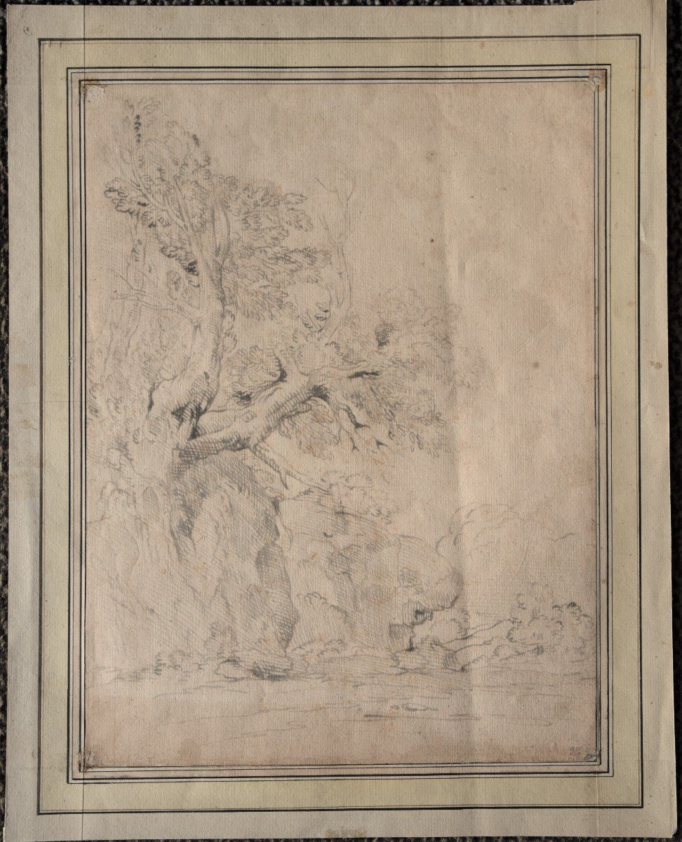 Michel Corneille. Landscape With Tree. Coll Of The Vicomte De La Motte De Broôns, Lugt 4055-photo-2