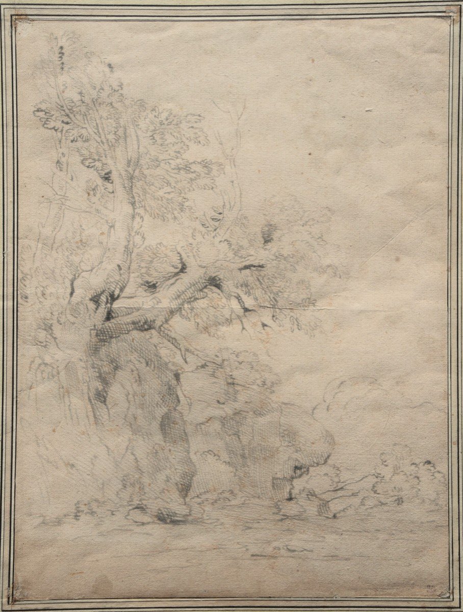 Michel Corneille. Landscape With Tree. Coll Of The Vicomte De La Motte De Broôns, Lugt 4055