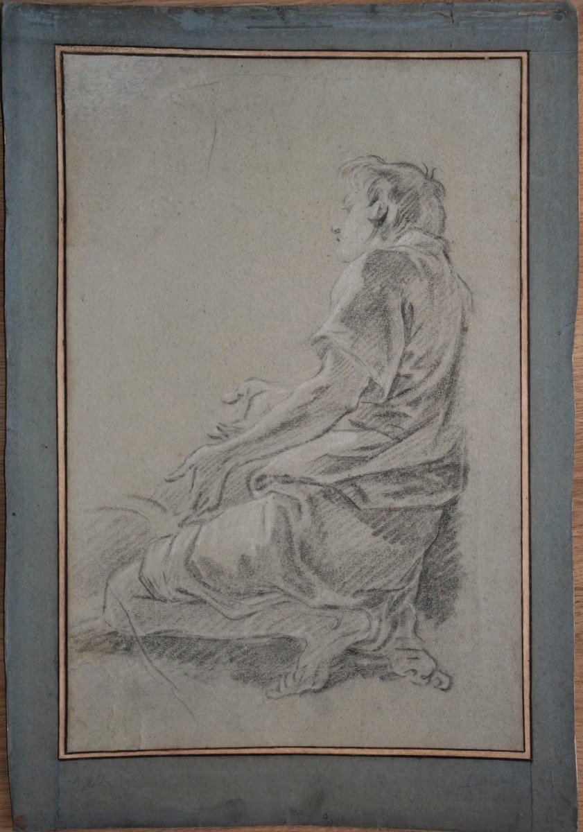 Pierre Parrocel. Study Of A Kneeling Man.-photo-2