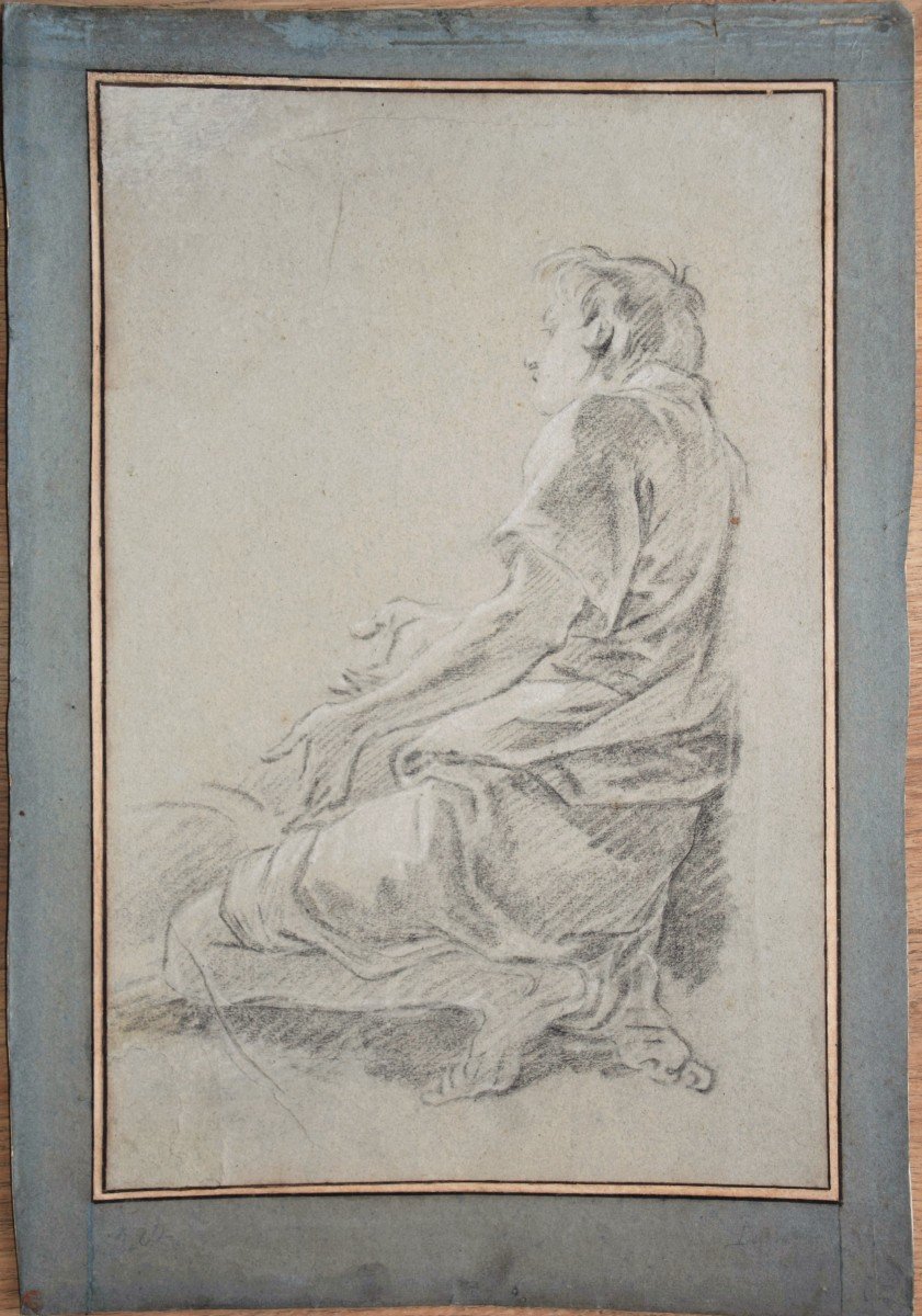 Pierre Parrocel. Study Of A Kneeling Man.-photo-2