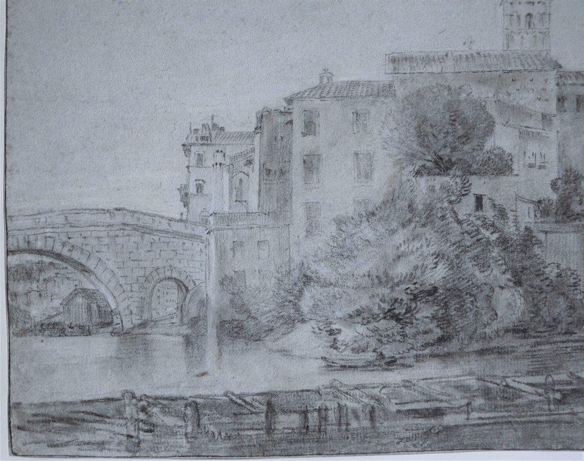 18th Century School. View Of Tiber Island From The South.-photo-2