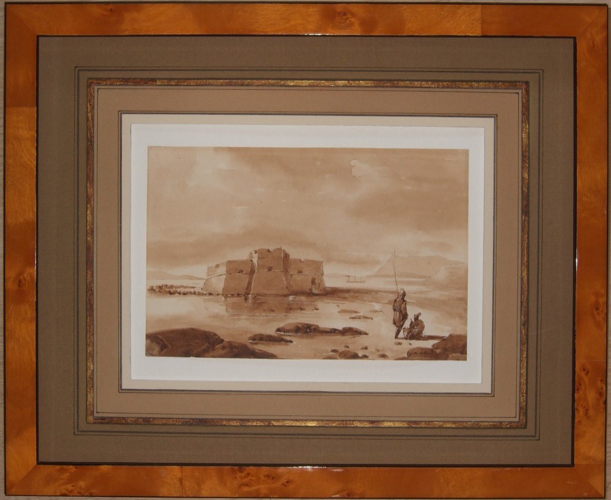 Henri Rolland. Pair Of Orientalist Watercolors. Framed.-photo-1