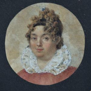 Vers 1800 . Portrait De Dame. Miniature,