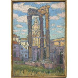 G. Haas. Vue Du Forum Romain, Le Temple De Vespasien, l'Arc de Septime Sévère.