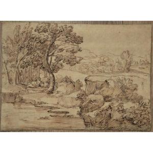 Giovanni Francesco Grimaldi. Landscape By A Pond.